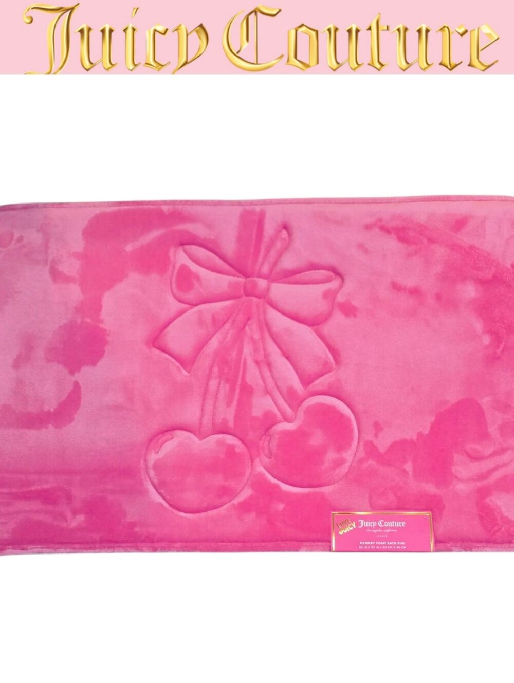 Juicy Couture Home Heart Cherry Embossed Plush Bath Rug- LG